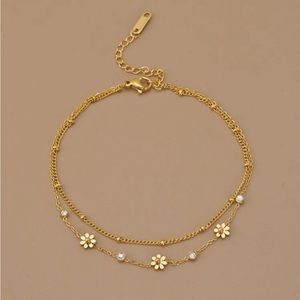 Gold Flower Anklet